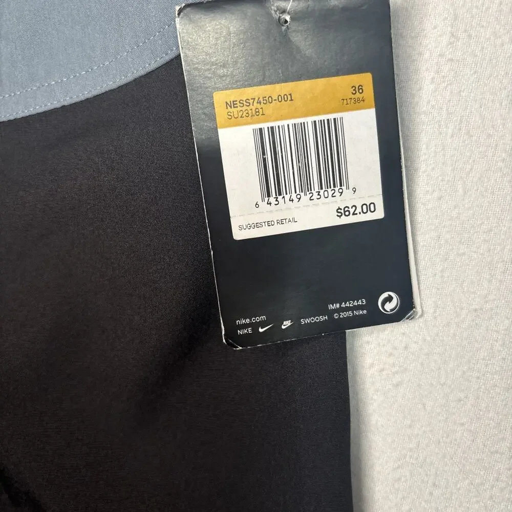 Nike Men’s Black And Steel Blue 9-inch Board Shorts/Swim Trunks Size 36